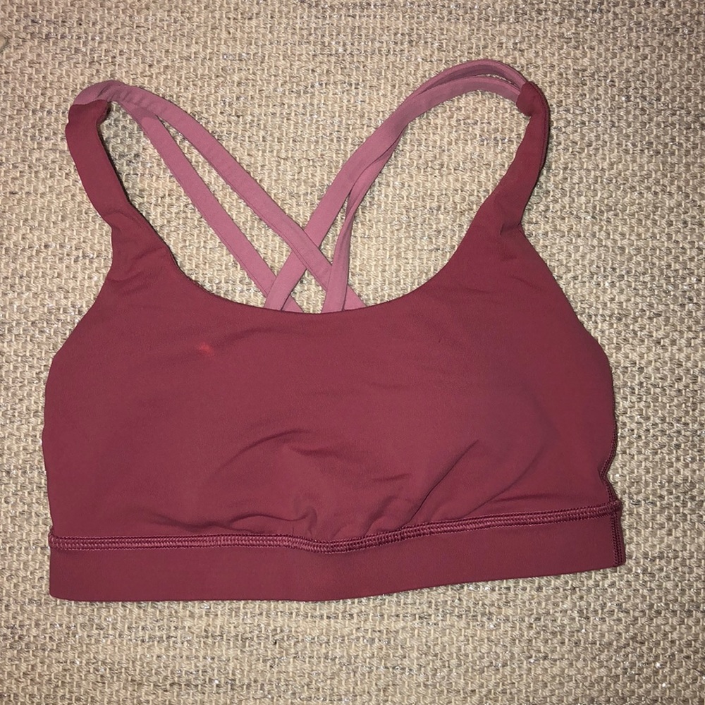 Lululemon rose colored sports bra